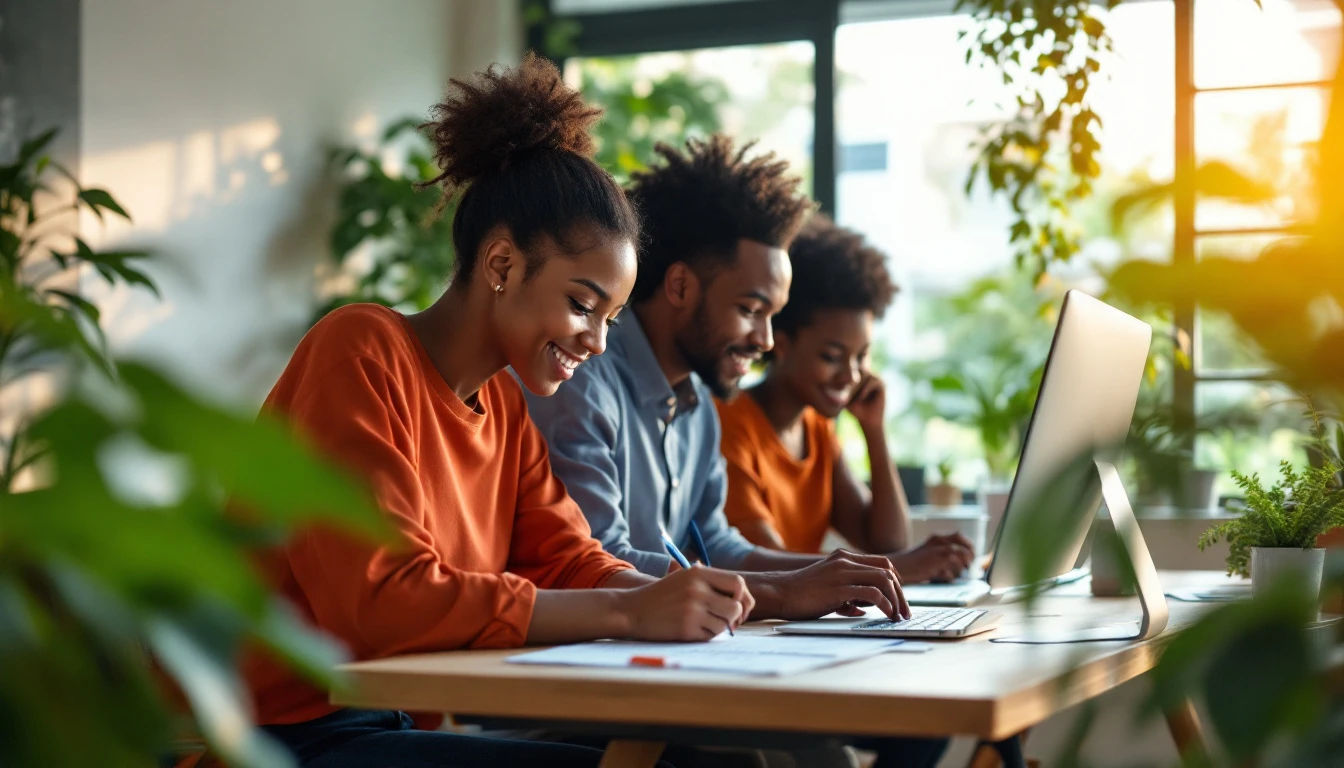 Agence web Guadeloupe : équipe Innotech IT en séance de travail dans son bureau des Abymes