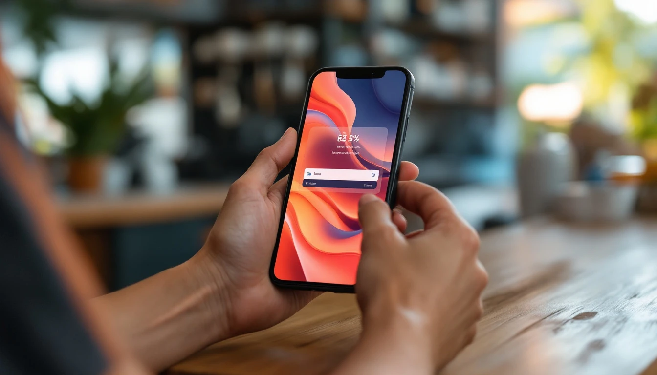 Application mobile de commerce en Guadeloupe : interface de boutique affichée sur un téléphone