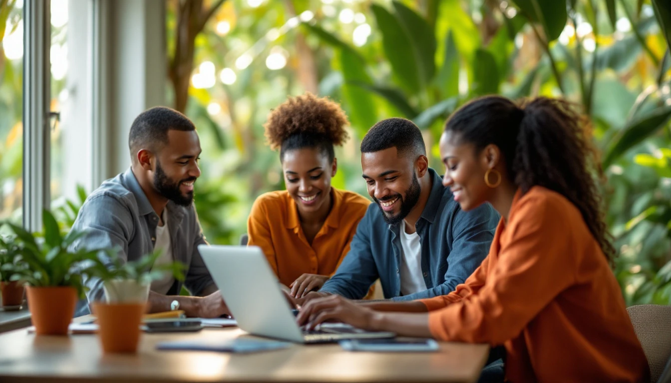 Création de site internet à Petit-Bourg : équipe Innotech IT présentant un site internet à un client