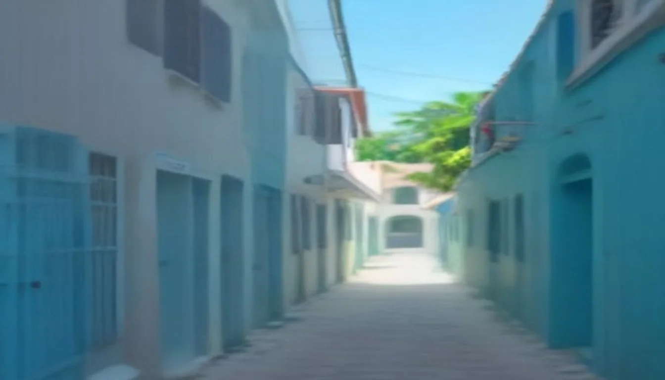 Création de site internet à Saint-Martin : rue créole et maisons colorées des Antilles, près de Marigot