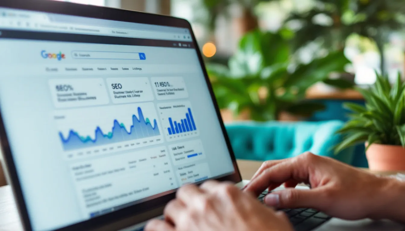 Référencement de site internet en Guadeloupe : analyse des positions Google sur un ordinateur