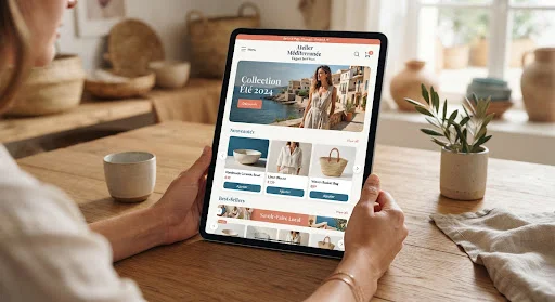 Site e-commerce sur tablette